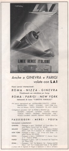 Pubblicita 1952 linee aeree - pubblicita',