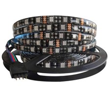 Striscia LED 12V RGB Strisce 5M Scheda PCB Nera 5050 IP65 Impermeabile 300 LEDs