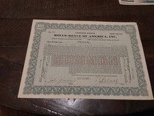 1927 Rolls-Royce of America Certificato di Stock Automobile di Lusso - 100 Azioni