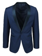 Giacca uomo Sartoriale blu scuro navy collo raso slim fit blazer elegante