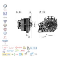 ALTERNATORE 55A 14 V PER FIAT PANDA CINQUECENTO SEICENTO 0.9