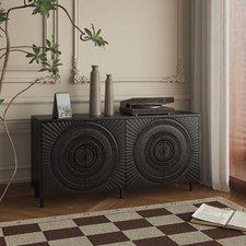 60 Inch Black Wood Sideboard