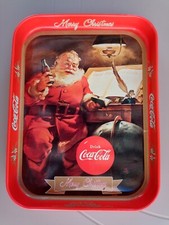 COCA COLA  VASSOIO METALLO  BABBO NATALE/SANTA KLAUS ANNI '90