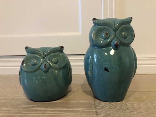 Coppia gufi ceramica - coppia,