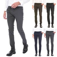 Pantaloni Uomo Invernali a Quadri Eleganti Pantalone Slim Fit Elasticizzati Scoz
