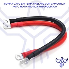 COPPIA CAVO BATTERIA CABLATO CON CAPICORDA AUTO MOTO NAUTICA FOTOVOLTAICO AUDIO
