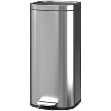 HOMCOM Pattumiera a Pedale da 30L con Secchio Rimovibile 29x36x59.5 cm Argento