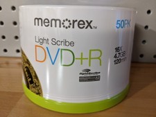 Memorex LightScribe DVD+R confezione da 50 mandrini (16 x 4,7 GB 120 min) NUOVO/SIGILLATO