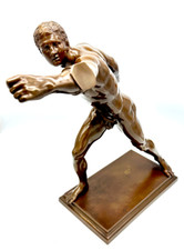 ❗️XXL Nudo Bronzo Grand Tour Gladiatore Borghese Schermiere 47cm Antico Ottime Condizioni ❗️