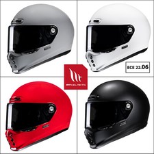 HJC V10 Casco Moto Full Face vintage semplice bici retrò nero bianco rosso