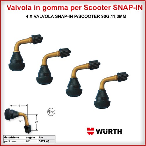 Valvole gomma gradi in - 90,