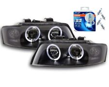 FARI ANGEL EYES per AUDI A4 8E B6 01-04 NERI 4x Cool Blue H1 OSRAM