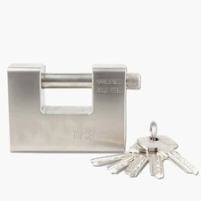 LUCCHETTO CORAZZATO IN ACCIAIO TEMPERATO ANTISCASSO 94MM + SET 4 CHIAVI