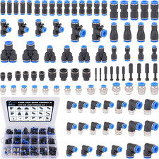 94 Pcs Quick Connect Air Line Fittings Kit Pneumatic Push Lock & NPT Fittings