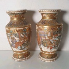 2 vases satsuma japon grès
