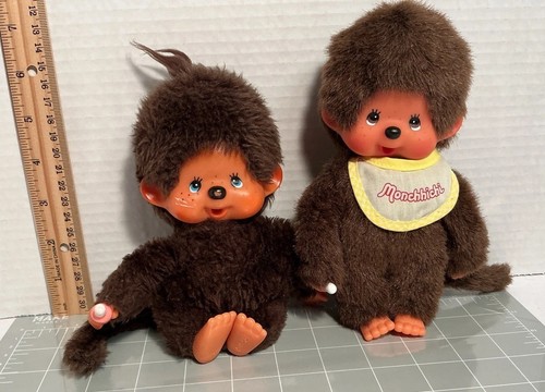 Monchichi boy and girl dolls - and,