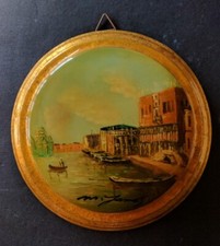 Vintage olio su tavola ovale