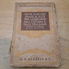 F6 PASSI SCELTI PER LE VERSIONI DAL LATINO E DALL'ITALIANO BARDELLINO 1938