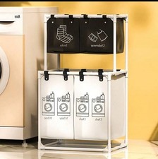 Cesta Portabiancheria Organizzatore Biancheria Divisoria 4 Scomparti