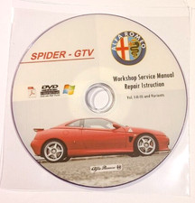 DVD MANUALE OFFICINA ALFA ROMEO SPIDER GTV 1.8 2.0 TSpark 3.0 V6 TB 24V ZAR916