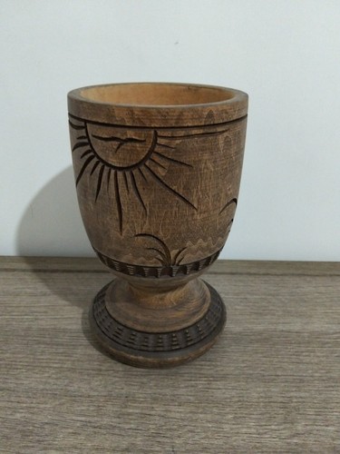 Mortaio legno intagliato - in,