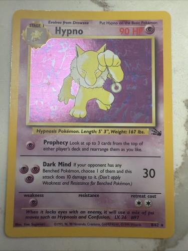Pokémon tcg hypno fossil holo - pokémon,