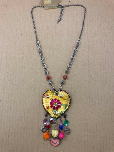 Collana cuore ecopelle - cuore, in