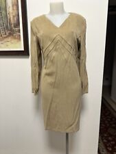 Abito Corto Donna Manica Lunga Beige 