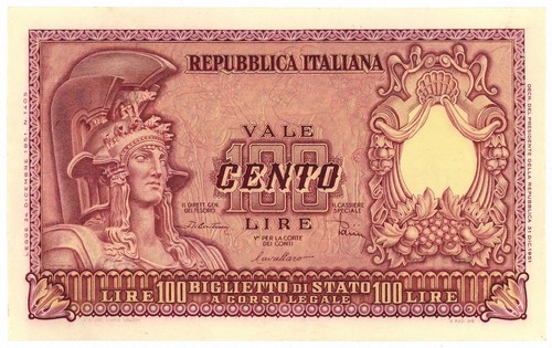 100 lire biglietto stato - di,
