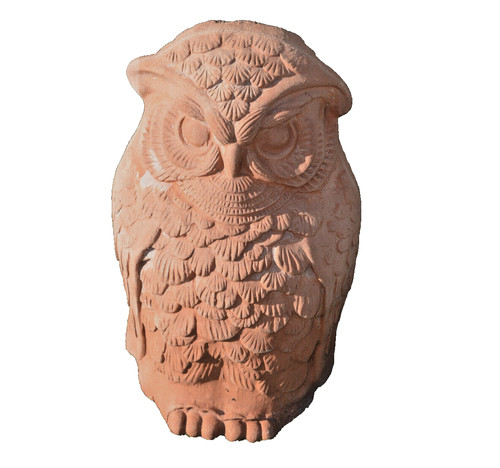 Statuina gufo terracotta - in,