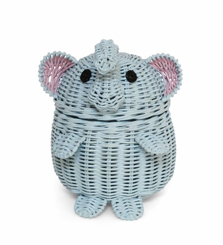 Carino elefante blu rattan