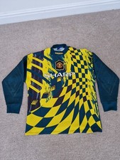 Vintage Manchester United 1994-1997 L Large Uomo Gk Portiere Umbro Maglia