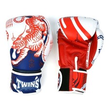 Guantoni da boxe Twins Special Yant in pelle Muay Thai FBGVL4-67 bianchi