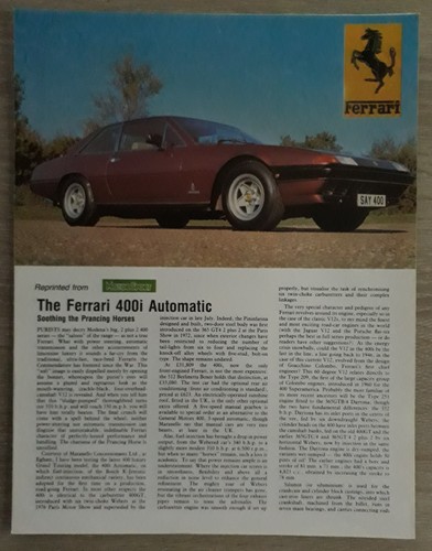 Ferrari 400i brochure - 400i,