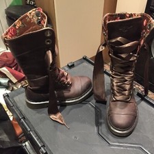 Dr Martens 1914 Triumph stivali in pelle marrone floreale UK 3 EU 36