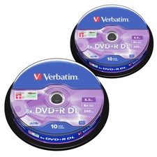 VERBATIM 43666 DVD+R Dual Layer 8X DL 8,5GB cake - 10x2 pz