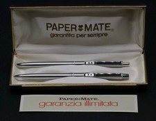 Set Penna E Matita PAPER MATE GILLETTE - CHROME EXECUTIVE - Mai Usati