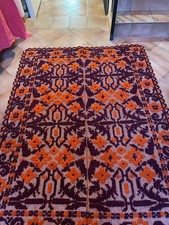 splendido arazzo da parete / tappeto in lana fatto a mano, cm 145x195