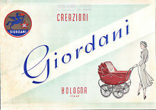 DEPLIANT PUBBLICITARIO CREAZIONI CARROZZINE " GIORDANI " BOLOGNA ANNI '50 