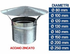 CAPPELLO CAPPA CINESE PARA PIOGGIA FUMAIOLO STUFA CAMINO ACCIAIO ZINCATO 22507V