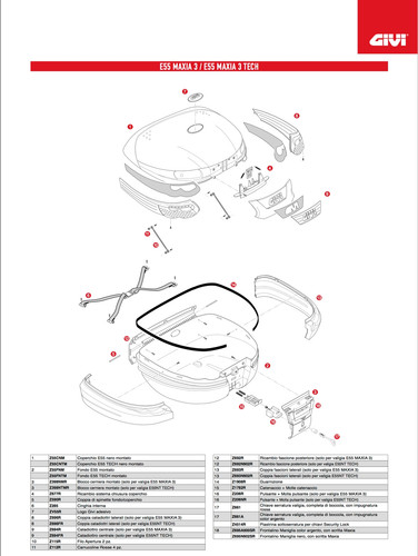 Zv55r ricambio logo givi - zv55r,