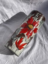 Albisola - Vaso in ceramica smaltata con motivo floreale rosso vivo - V.M.A.