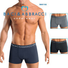 6 BOXER UOMO BACI & ABBRACCI BA01102 IN COTONE ELASTICIZZATO COLORATO LOGATO