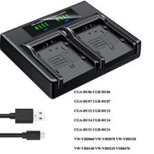 Caricabatteria doppio per Panasonic NV-GS330 GS400 GS408 GS500 GS508 MX500A