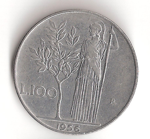 1956 italy 100 - l.100, lire