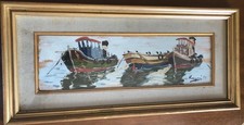 barche rimorchiatori Livorno Ragni olio 15x50