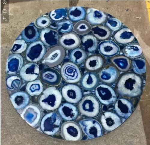 Tavolo rotondo agata blu - tavolo, in