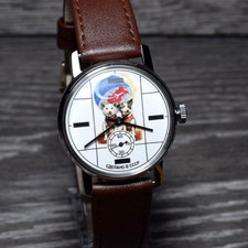 Orologio Vintage Pobeda Belka e Strelka Cani Orologio Da Polso Meccanico Sovietico URSS