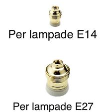 1 O 5 PEZZI PORTALAMPADA E14/E27 OTTONE E PORCELLANA