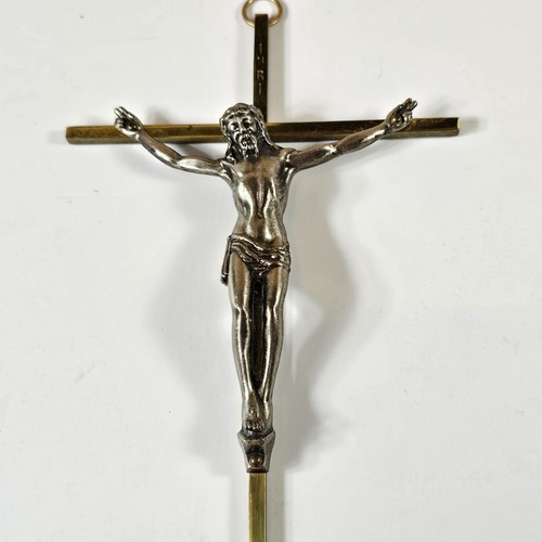 Crocifisso inri vintage ottone - inri,
